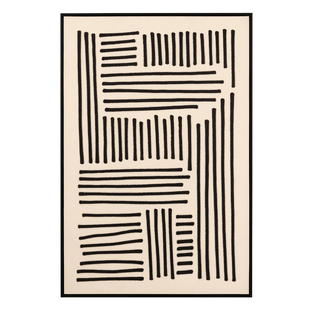 J-Line - Tableau Déco "Line" 83x123cm Beige & Noir - Image 1