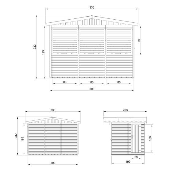 Timbela - Maison de jardin en bois 263 x 336 cm / 6 m² - Étal de marché en bois avec comptoir - Bar jardin - 17 mm d’épaisseur - Timbela M150AZ - Image 5