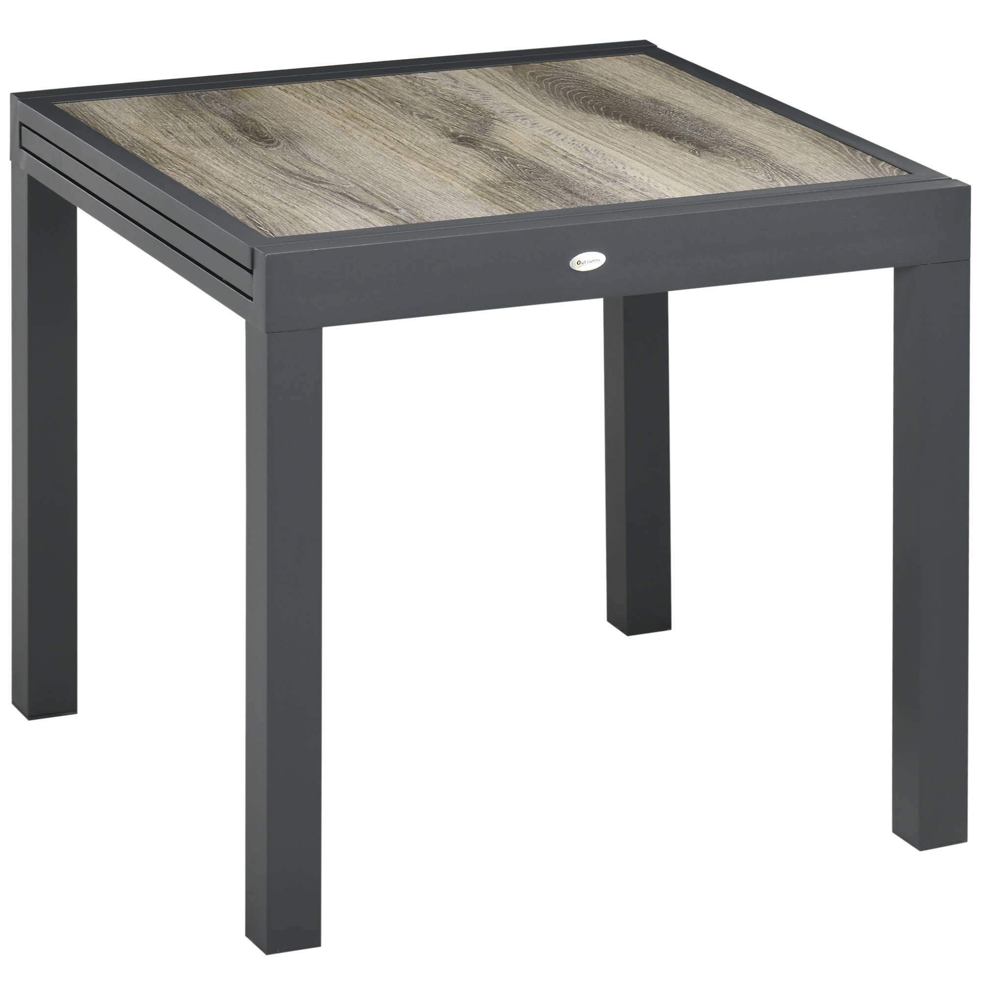 Table extensible aluminium aspect bois 160 x 80 x 75 cm - PANGIVO - Image 2