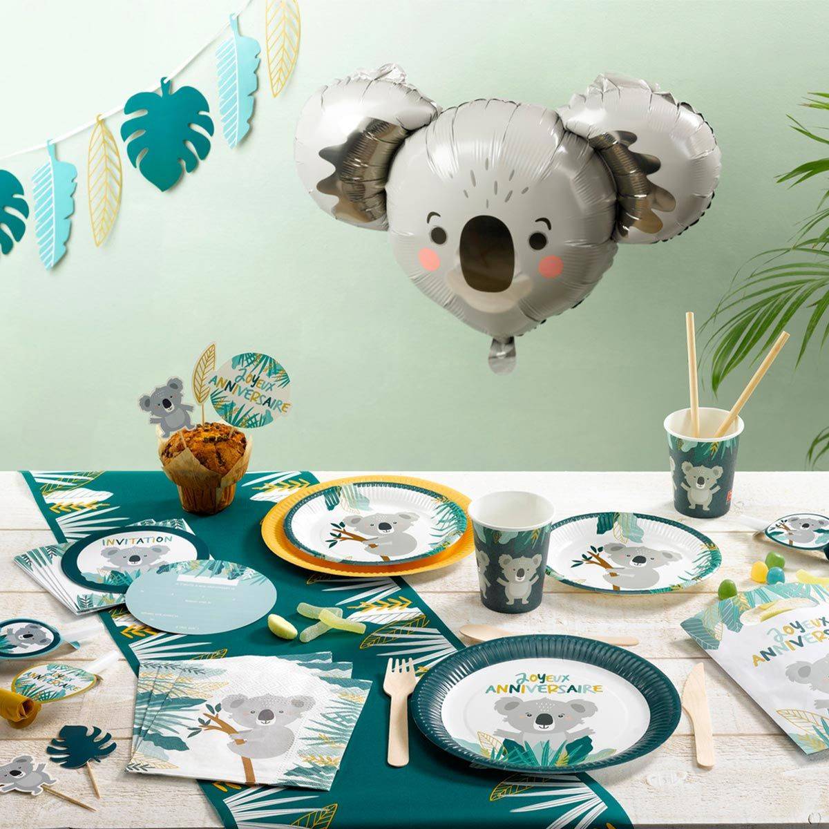 Ballon Gonflable Métallisé "Tête de Koala" 67cm Gris - Image 3