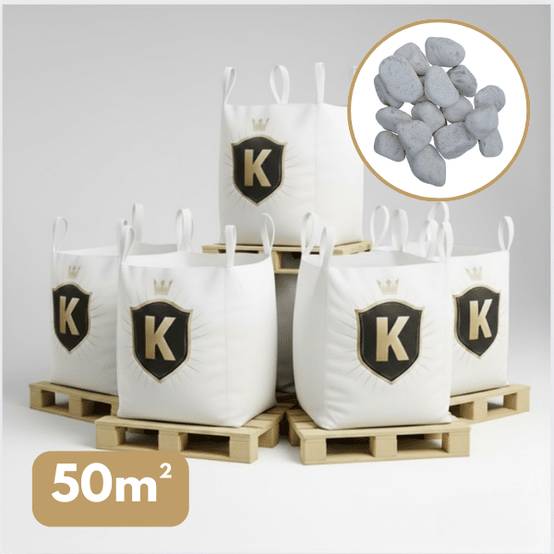 Galet blanc 60/100 mm – Pack 5 Big Bag +/- 1,5T – 50 m² - Image 1