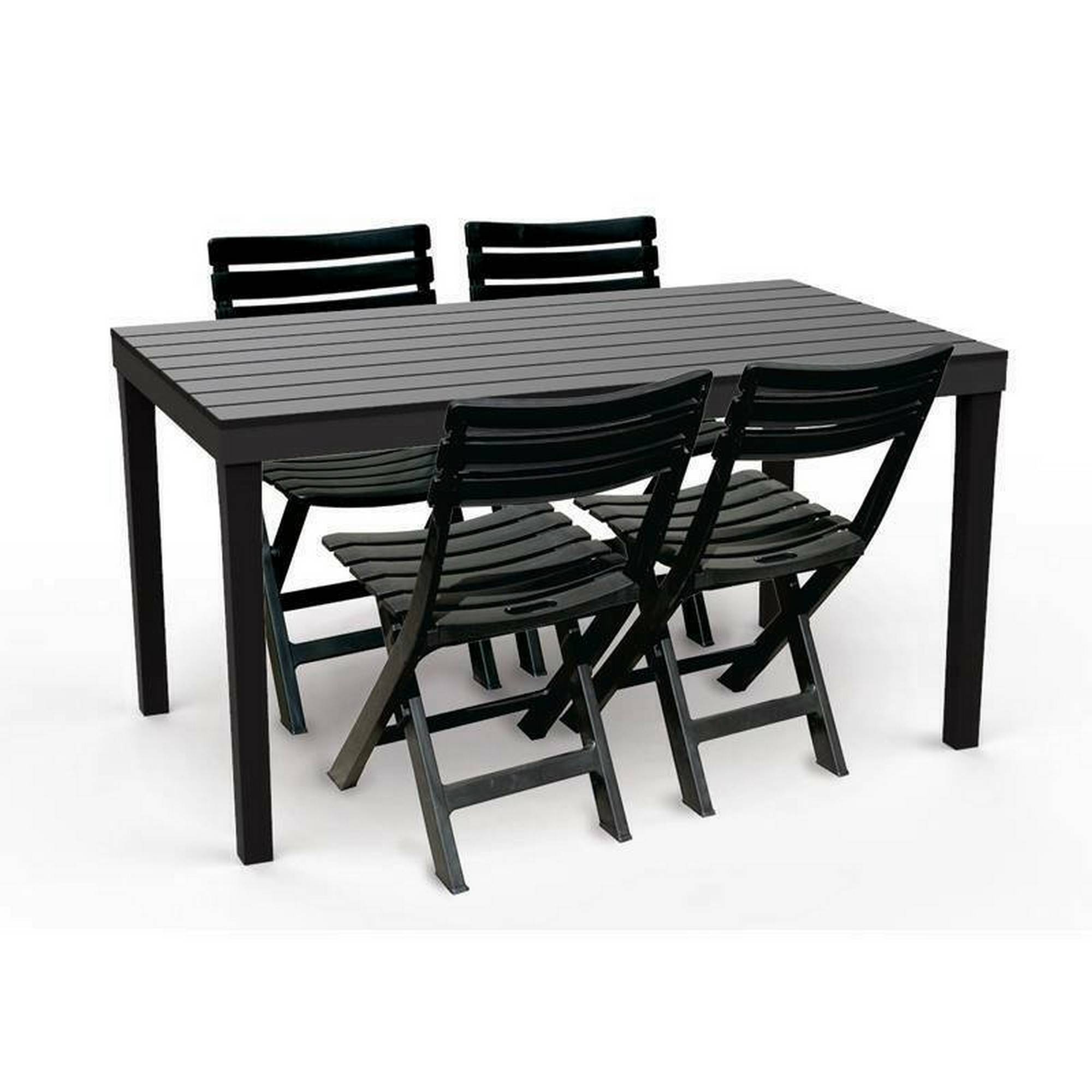 Dmora - Table d'extérieur Dmoto, Étagère à manger rectangulaire, Table de jardin polyvalente intérieure et extérieure, 138x78h72 cm, Anthracite - Dmora - Imagen 4