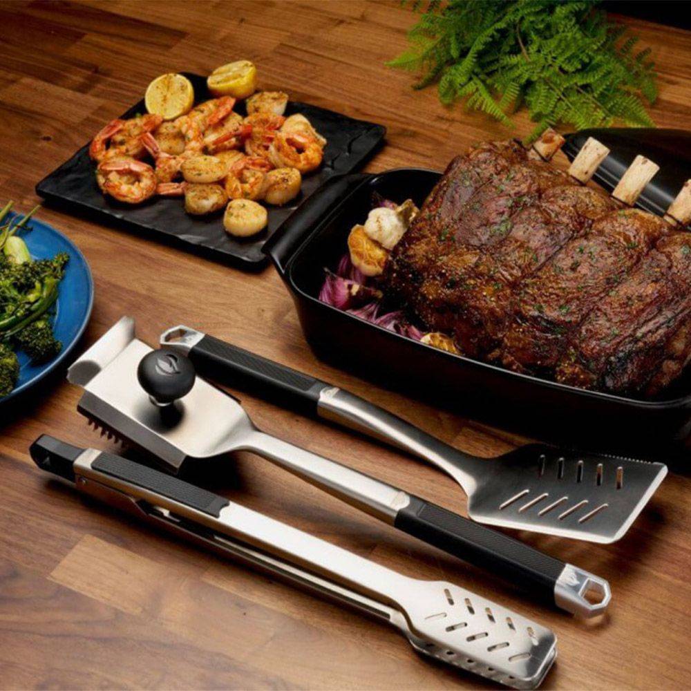 Set d'ustensiles de base pour le barbecue, de haute qualité, avec gants de barbecue en cuir