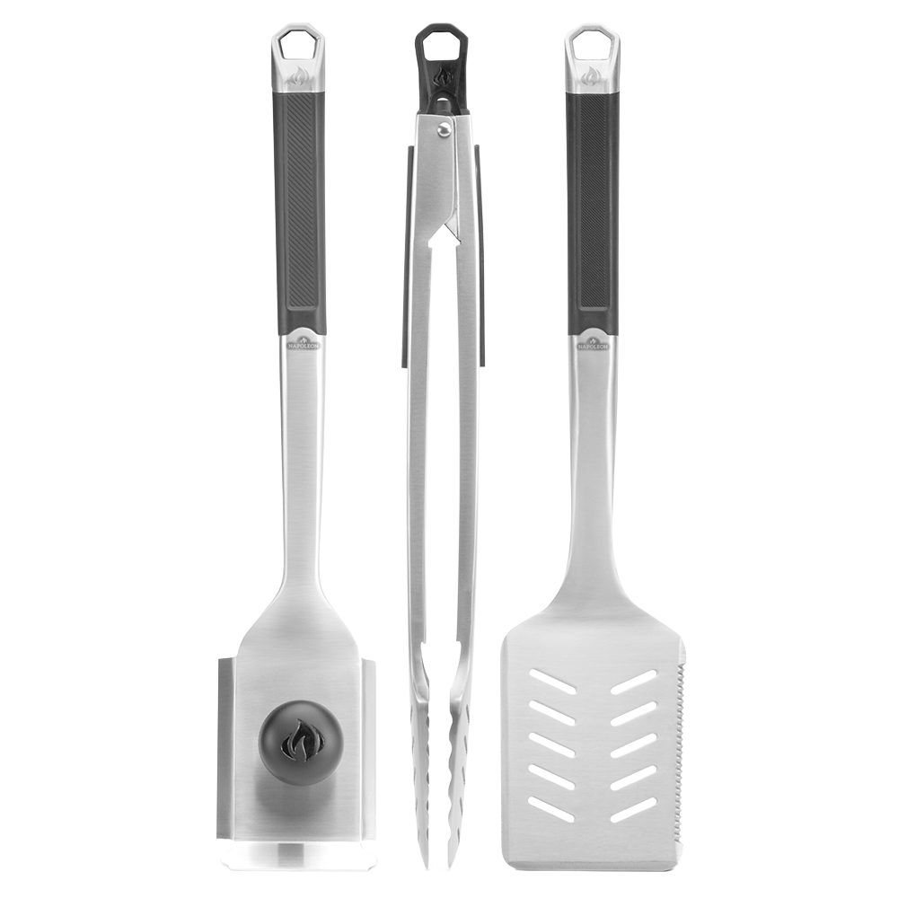 Napoleon - Set 3 ustensiles de barbecue Pro - Pince / spatule / brosse