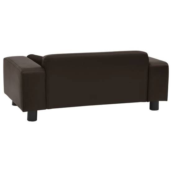 Canapé petit chien similicuir couchage confortable pour salon Marron 81x43cm – ComfortXL Pet Living - Image 4