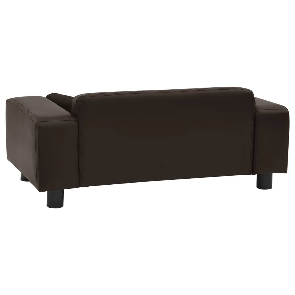 Canapé petit chien similicuir couchage confortable pour salon Marron 81x43cm – ComfortXL Pet Living - Image 4