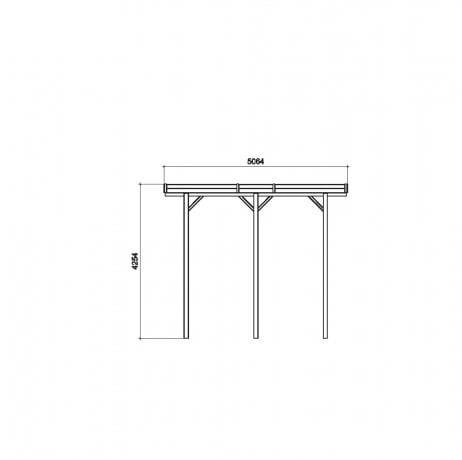 Carport base 6x5 H 4m, Ancrage Aucun, Panneaux de toit Aucun - Imagen 3