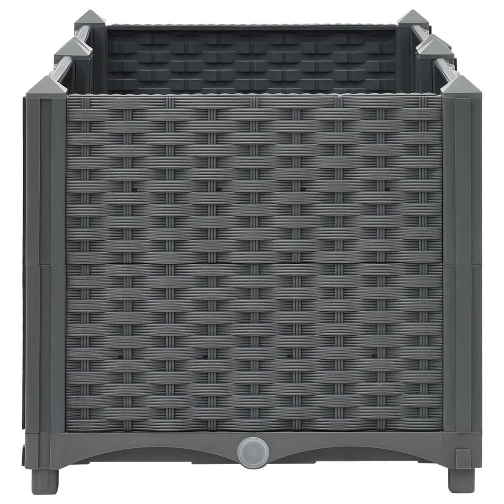 Helloshop26 - Jardinière lit surélevé plantes fleurs jardin 80 x 40 x 38 cm polypropylène gris foncé - Imagen 4