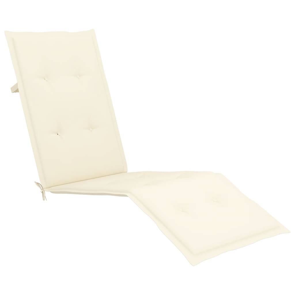 Helloshop26 - Transat chaise longue bain de soleil lit de jardin terrasse meuble d'extérieur avec repose-pied et coussin acacia solide - Imagen 6