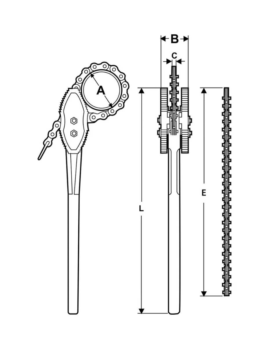 Serre tube à chaine 6' mors reversible - VIRAX - 10623 - Imagen 6