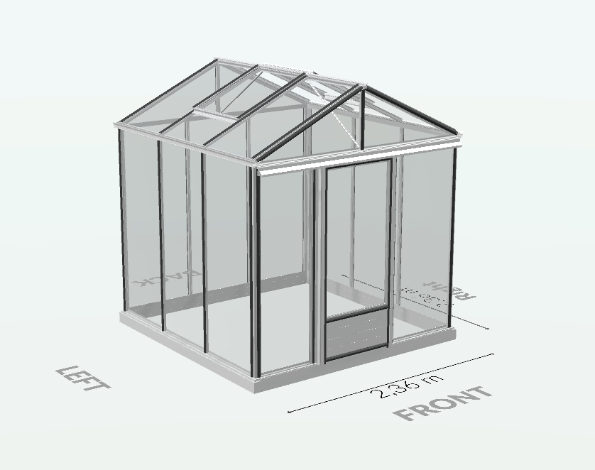 Serre en verre trempé - Euro Maxi - Alu - 5m² - GRIS ALUMINIUM - L'atelier des serres - Imagen 7