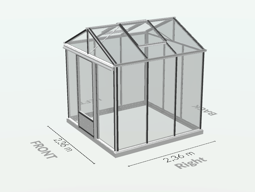 Serre en verre trempé - Euro Maxi - Alu - 5m² - GRIS ALUMINIUM - L'atelier des serres - Imagen 6