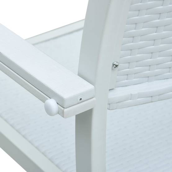 Lot de 4 Chaises de jardin - Chaises d'extérieur - Fauteuils de jardin Blanc Plastique Aspect de rotin - Image 8