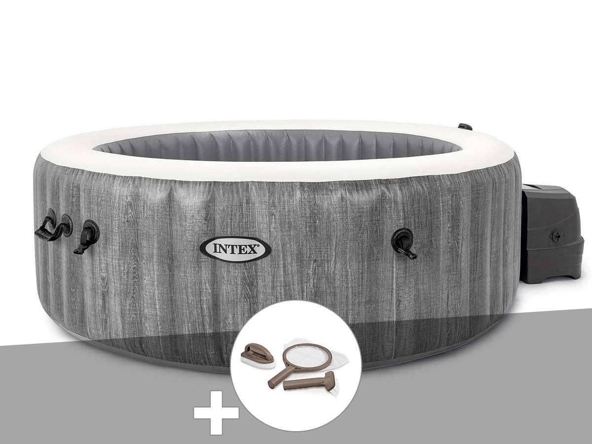 Kit spa gonflable Intex PureSpa Baltik rond Bulles 4 places + Kit d'entretien