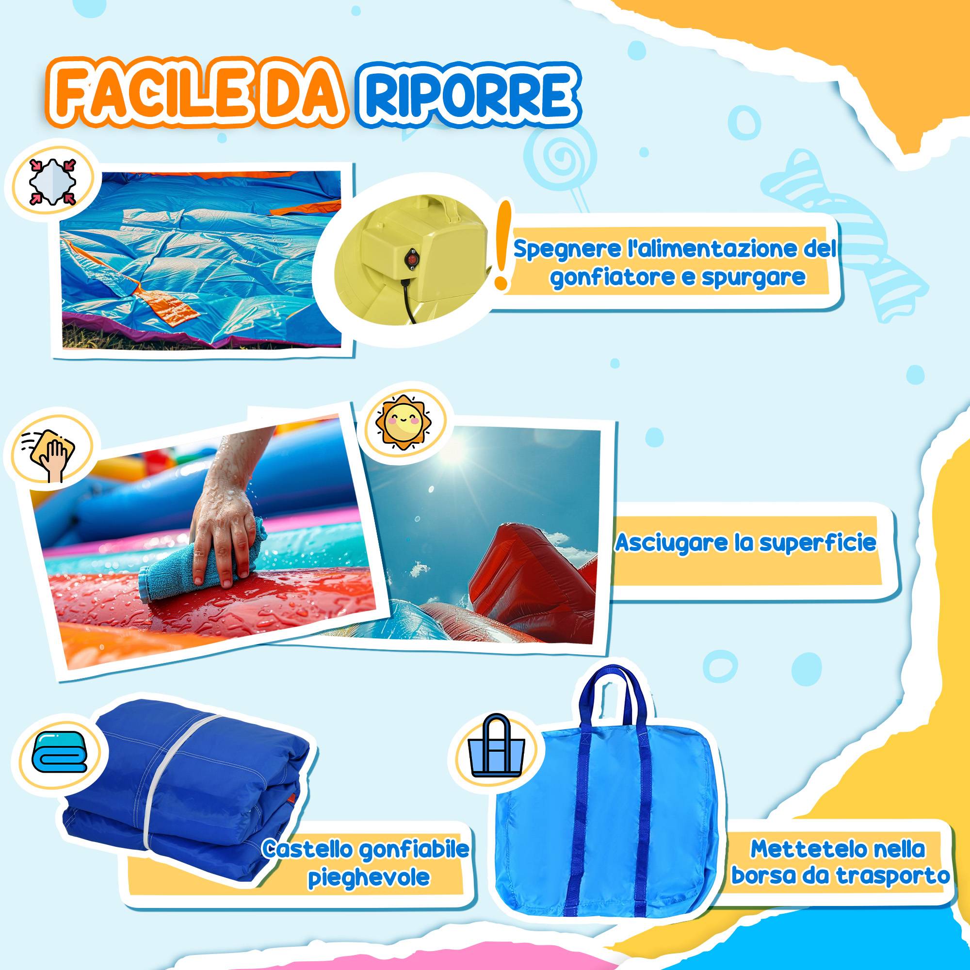 Château gonflable géant pour enfants de 3 à 8 ans avec toboggan, piscine et gonfleur (3,6 x 1,75 x 1,8 m). - Image 7