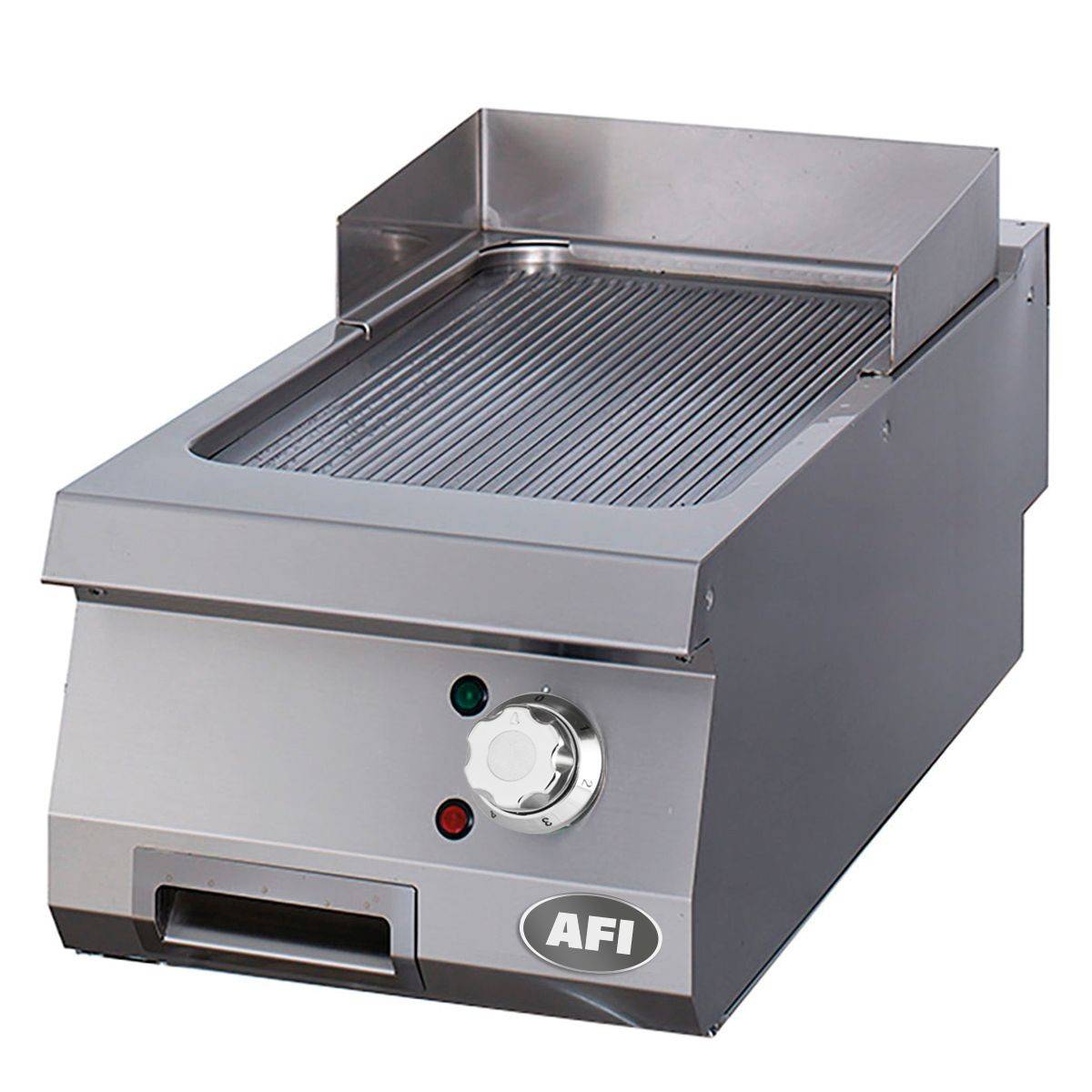Grill Électrique à Poser Plaque Simple Rainurée Acier Carbone ou Chrome - Série 900 - AFI Collin Lucy -