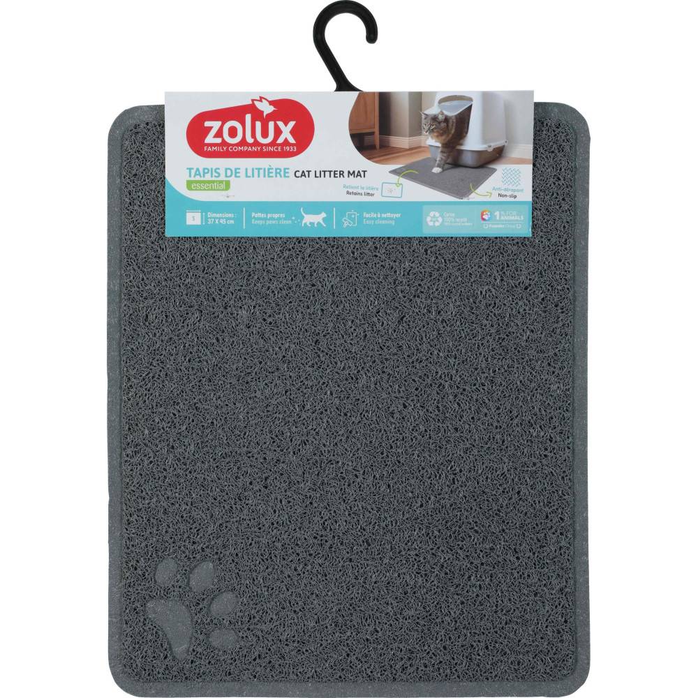 Zolux - Tapis d'hygiène 37 x 45 cm gris pour maison de toilette chat - Imagen 2