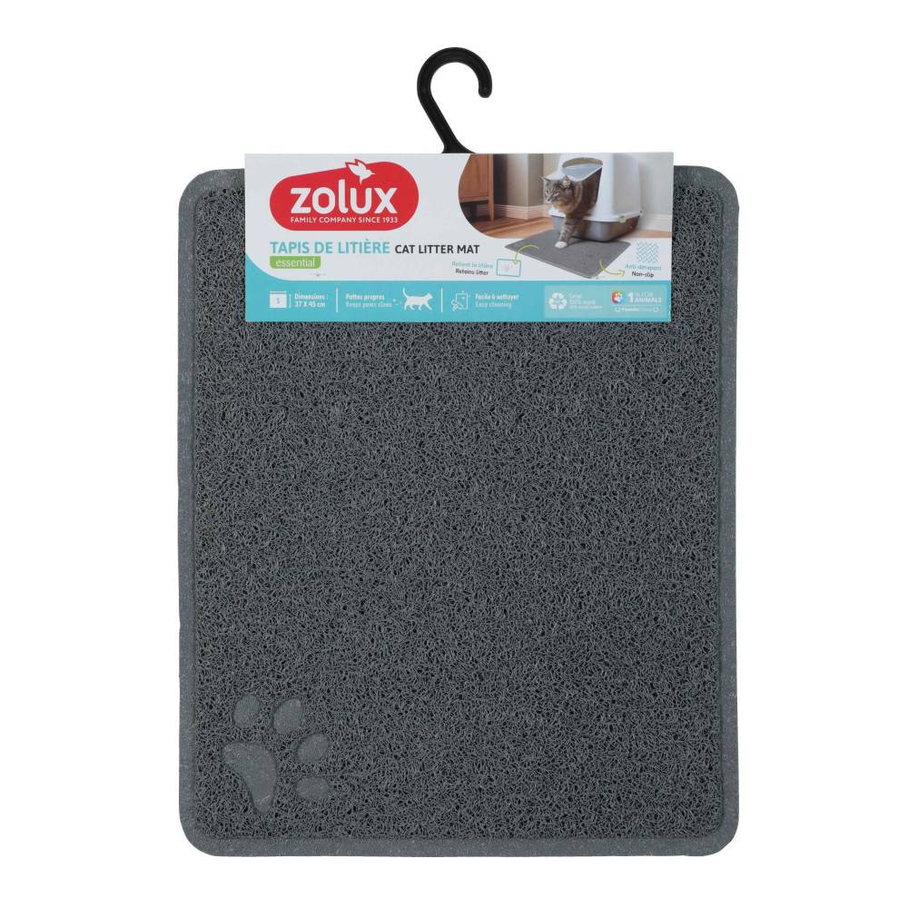 Zolux - Tapis d'hygiène 37 x 45 cm gris pour maison de toilette chat - Image 1