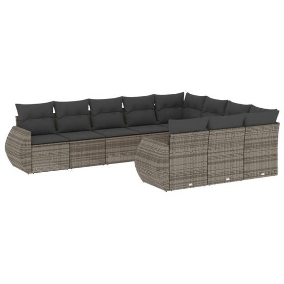 Salon de jardin bas 10 places en résine tressée confortable modulable Gris Anthracite – ComfortXL Outdoor Living - Image 2