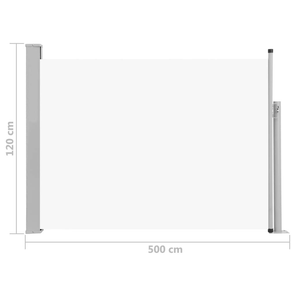 Helloshop26 - Auvent paravent store brise-vue latéral rétractable de patio jardin terrasse balcon protection visuelle écran 120 x 500 cm crème - Imagen 6