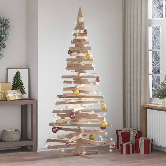 ComfortXL - Sapin de Noël Design en Bois de Pin Massif Branches Ajustables Naturel 210 cm – ComfortXL Outdoor Living - Image 1