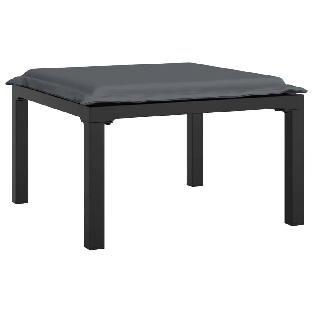 Helloshop26 - Salon de jardin meuble d'extérieur ensemble de mobilier 4 pièces noir et gris résine tressée - Imagen 5