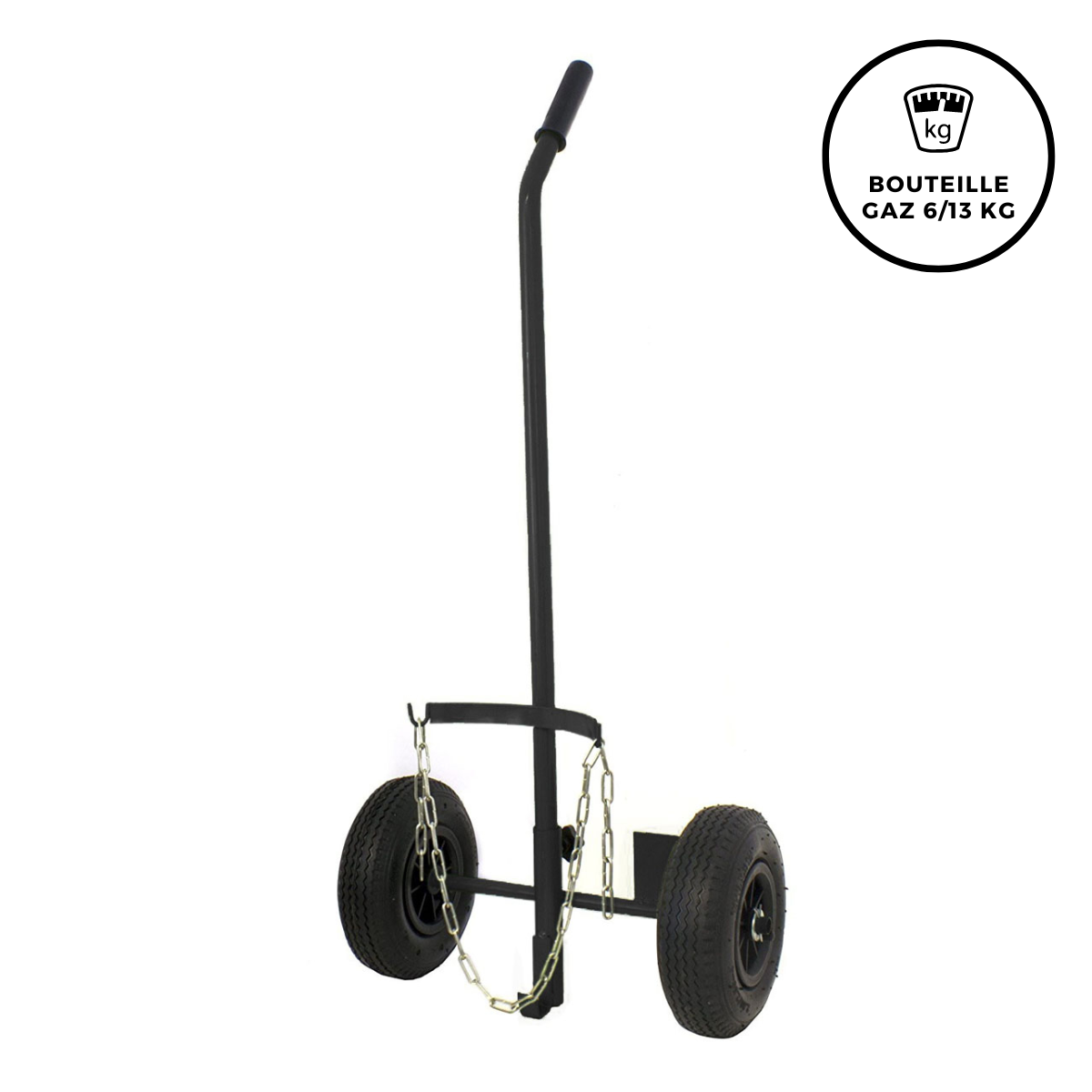 Chariot roues gonflées pour bouteille de gaz 6/13kg diamètre 220 mm - Imagen 2