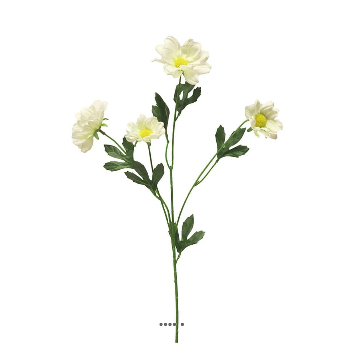 Artificielles - Marguerite artificielle en tige H 60 cm 4 têtes Blanc - couleur: Blanc neige - Imagen 1