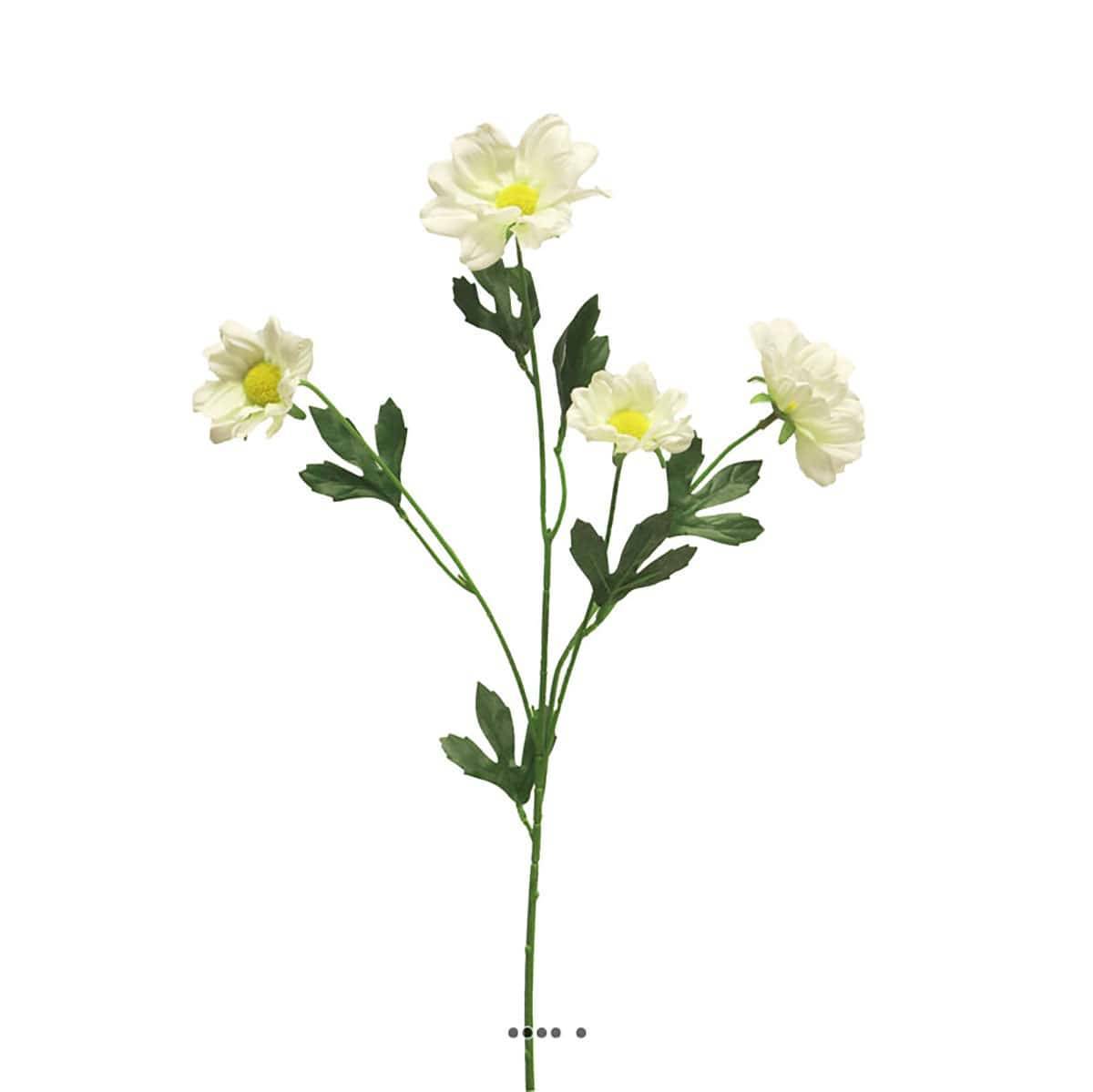 Artificielles - Marguerite artificielle en tige H 60 cm 4 têtes Blanc - couleur: Blanc neige - Imagen 2