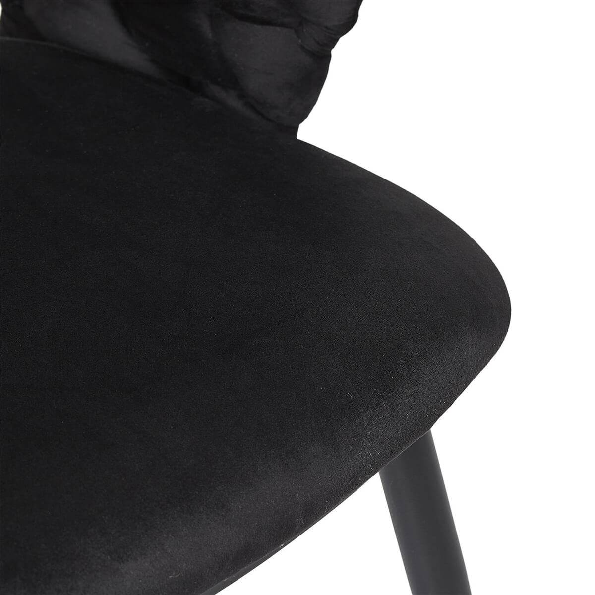 ALTOBUY - Lot de 4 Chaises en Velours Noir Pieds Métal Noir - OSCAR - Image 8