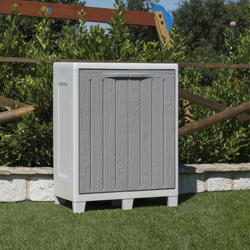 Armoire de jardin basse FLORIDA XL - Gris - Image 1