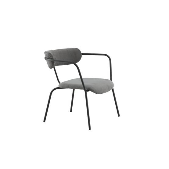 Paris Prix - Fauteuil Design Velours Côtelé "Duffy" 69cm Gris - Image 3