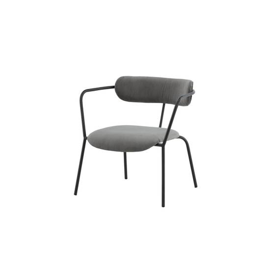 Paris Prix - Fauteuil Design Velours Côtelé "Duffy" 69cm Gris - Image 6