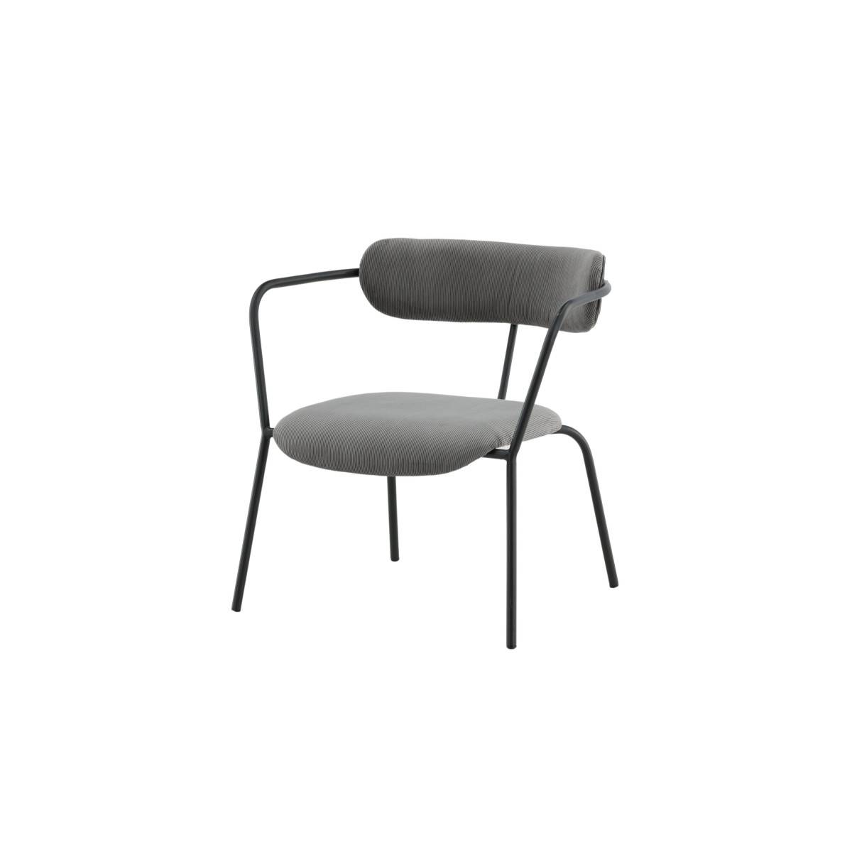 Paris Prix - Fauteuil Design Velours Côtelé "Duffy" 69cm Gris - Image 6