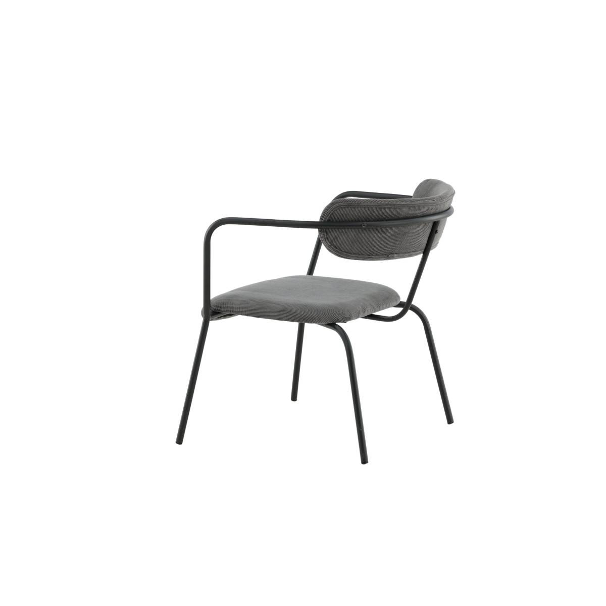 Paris Prix - Fauteuil Design Velours Côtelé "Duffy" 69cm Gris - Image 7