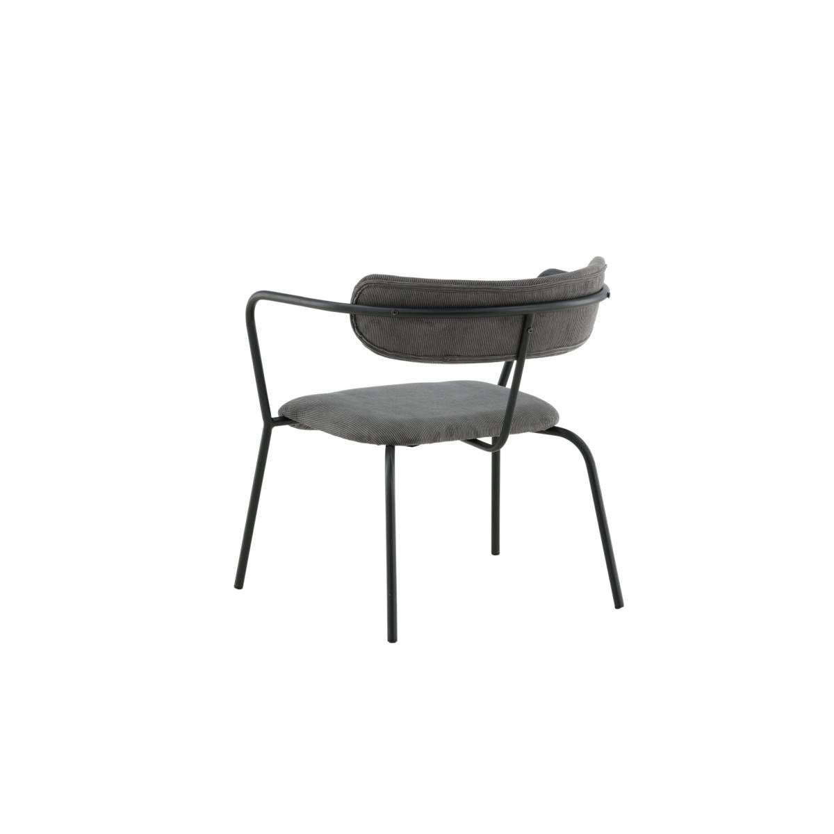 Paris Prix - Fauteuil Design Velours Côtelé "Duffy" 69cm Gris - Image 8