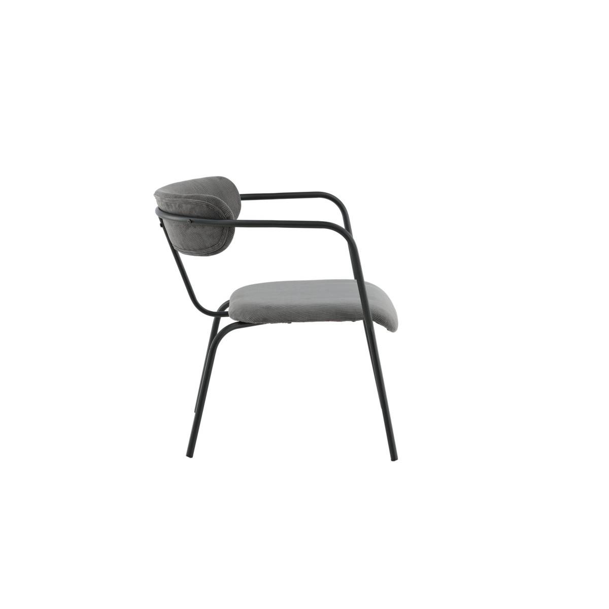 Paris Prix - Fauteuil Design Velours Côtelé "Duffy" 69cm Gris - Image 2