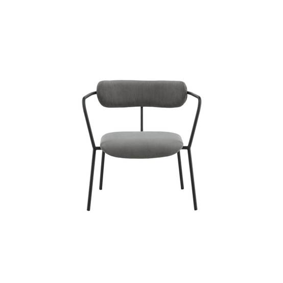 Paris Prix - Fauteuil Design Velours Côtelé "Duffy" 69cm Gris - Image 5