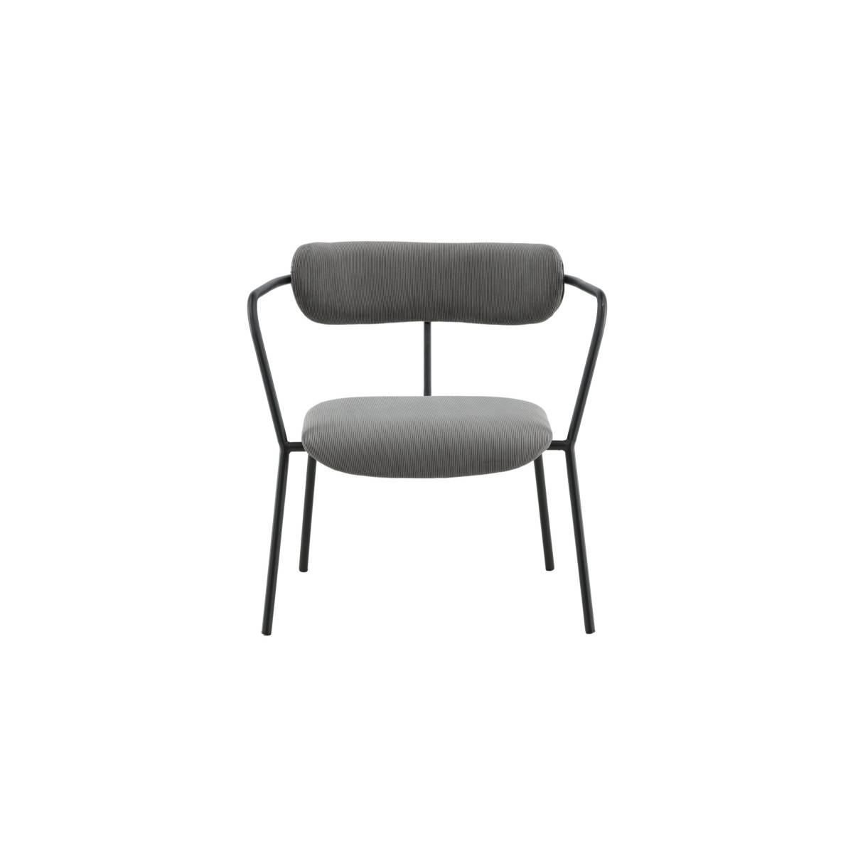 Paris Prix - Fauteuil Design Velours Côtelé "Duffy" 69cm Gris - Image 5