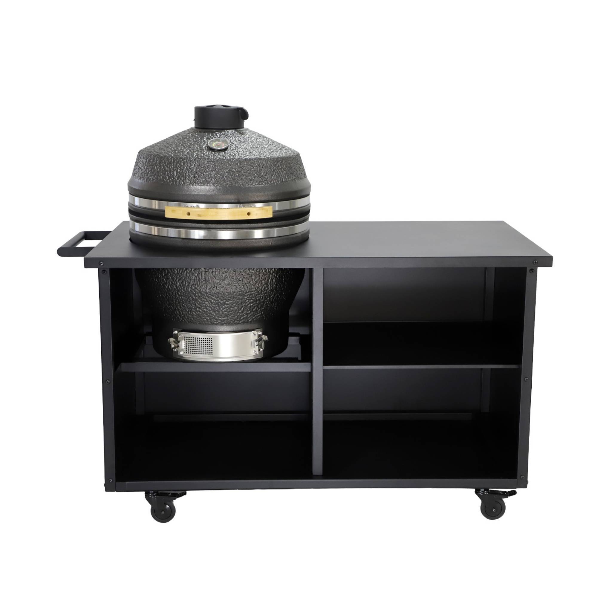 Barbecue kamado charbon de bois. fumoir. acier et céramique Ø54.5cm avec desserte - Yaku | sweeek - Image 3