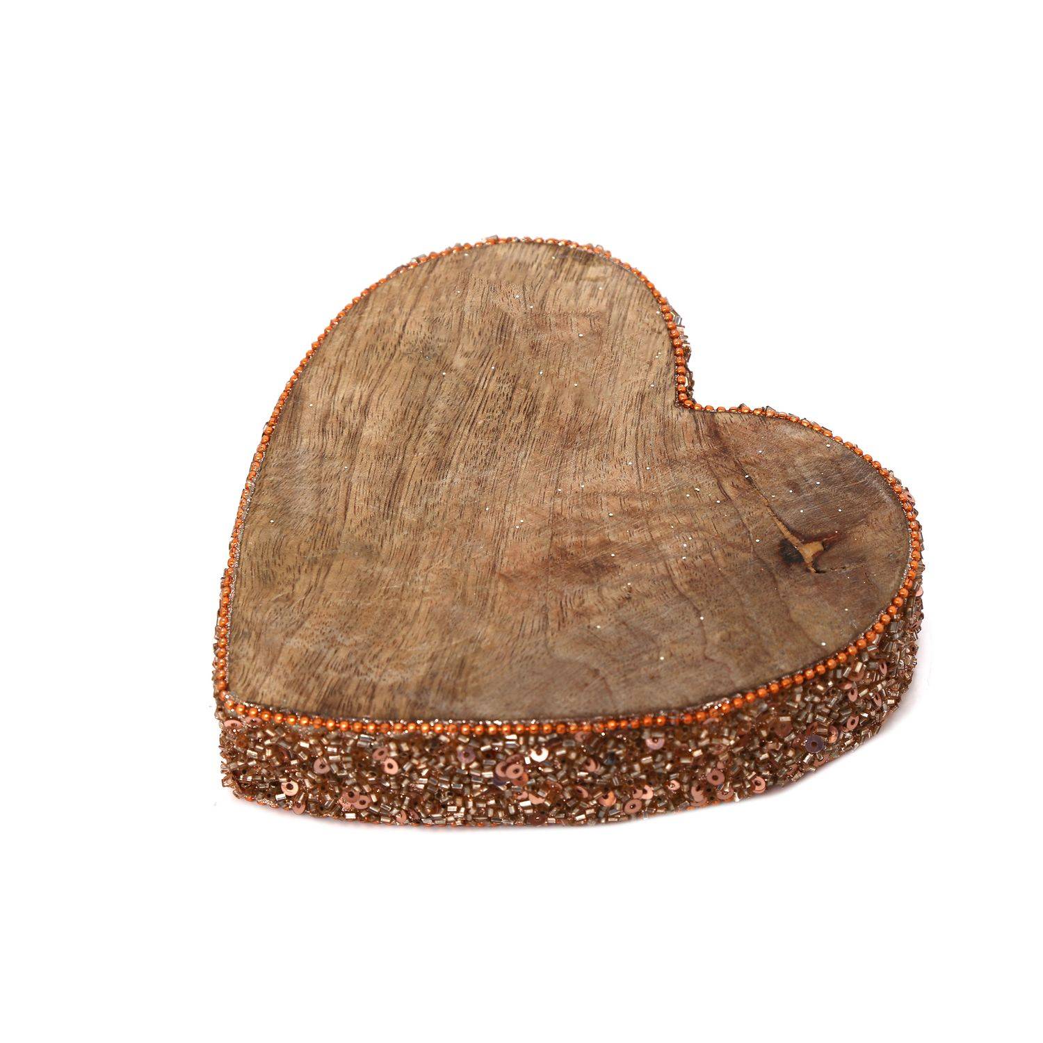 Sans Marque - Décoration de Noël en bois Grand Coeur Natural - Marron cuivré