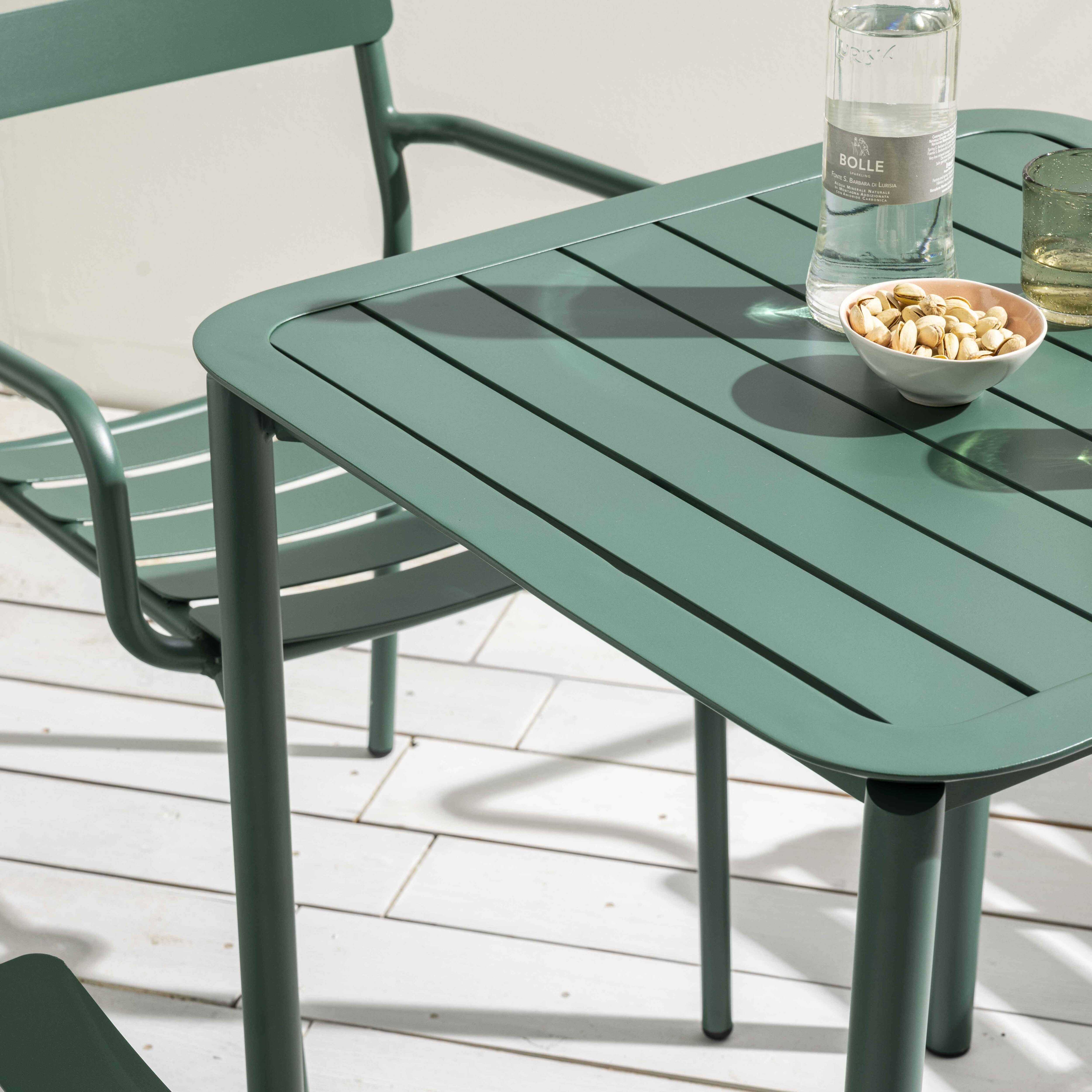 Oviala - Table carrée de terrasse (70x70cm) vert foncé Almada - Oviala - Image 3