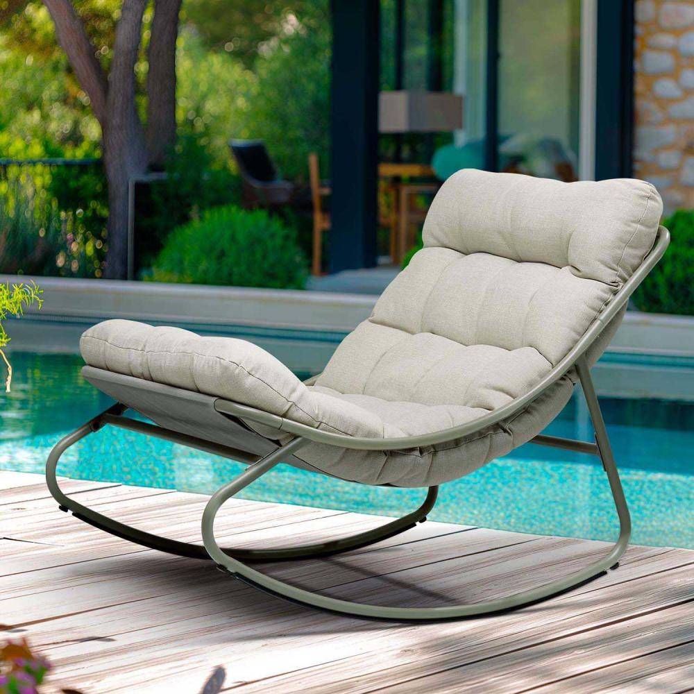 Fauteuil à bascule avec coussin rembourré Relax - Image 2