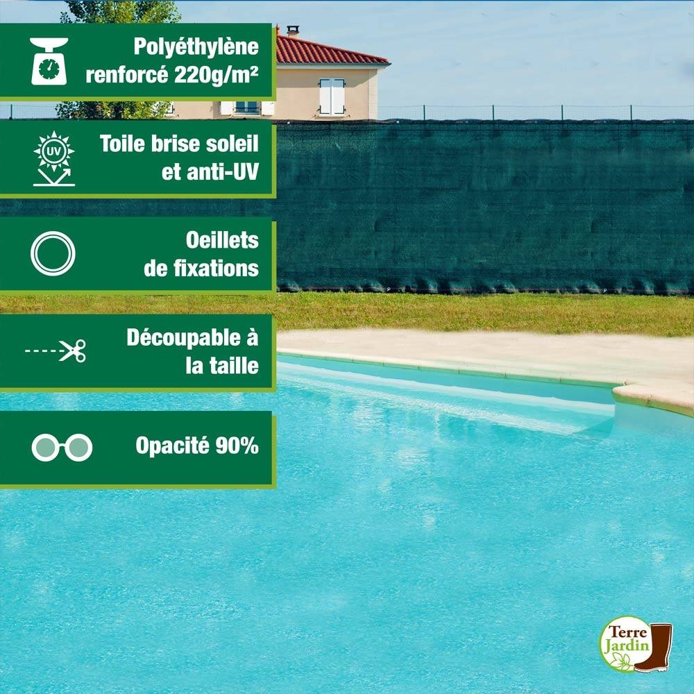 Sans Marque - Brise vue renforcé 220 gr/m² 1 x 10 Vert - Image 2