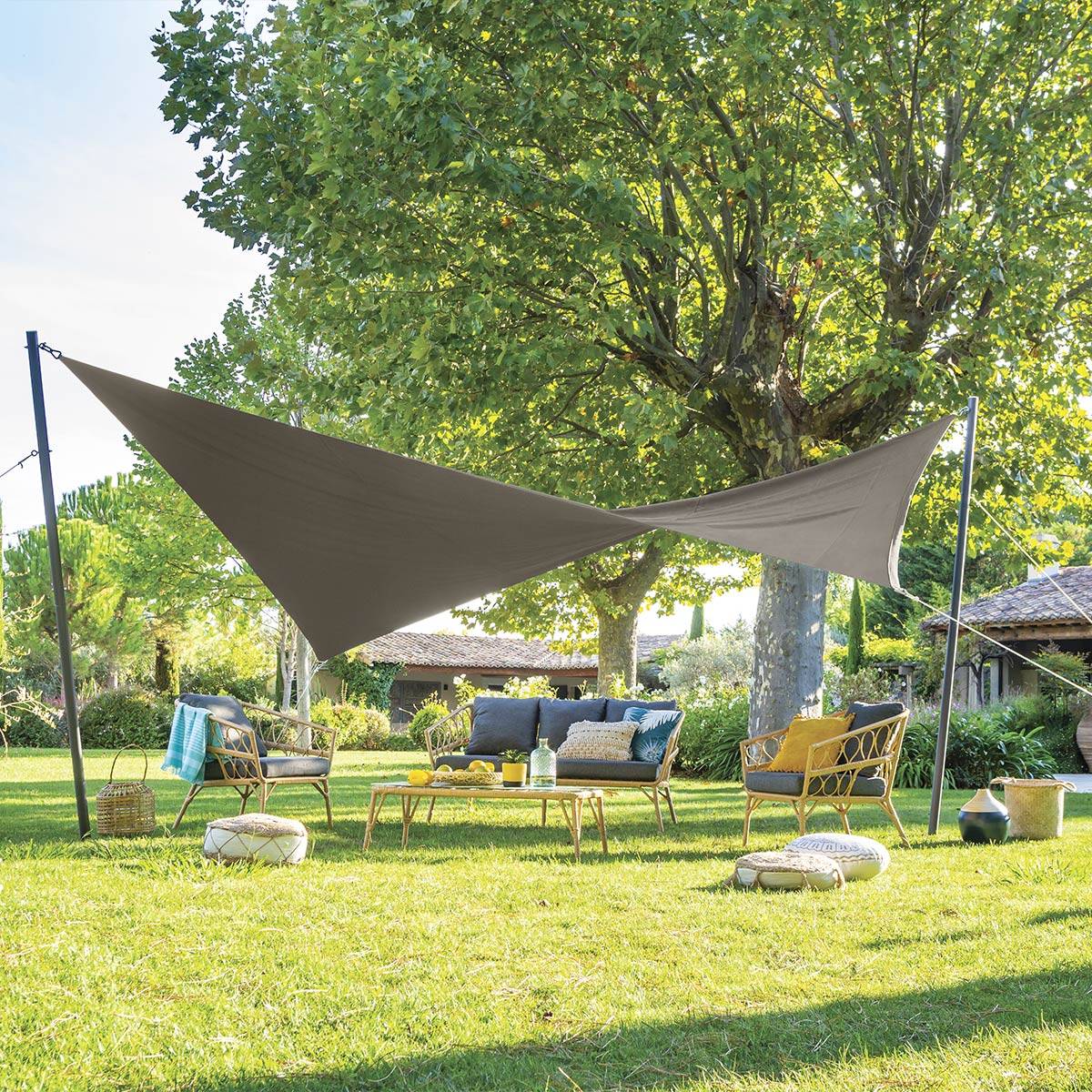 Hesperide - Voile d'ombrage rectangulaire "Shae" noisette 4x3m en polyester Hespéride - Imagen 4