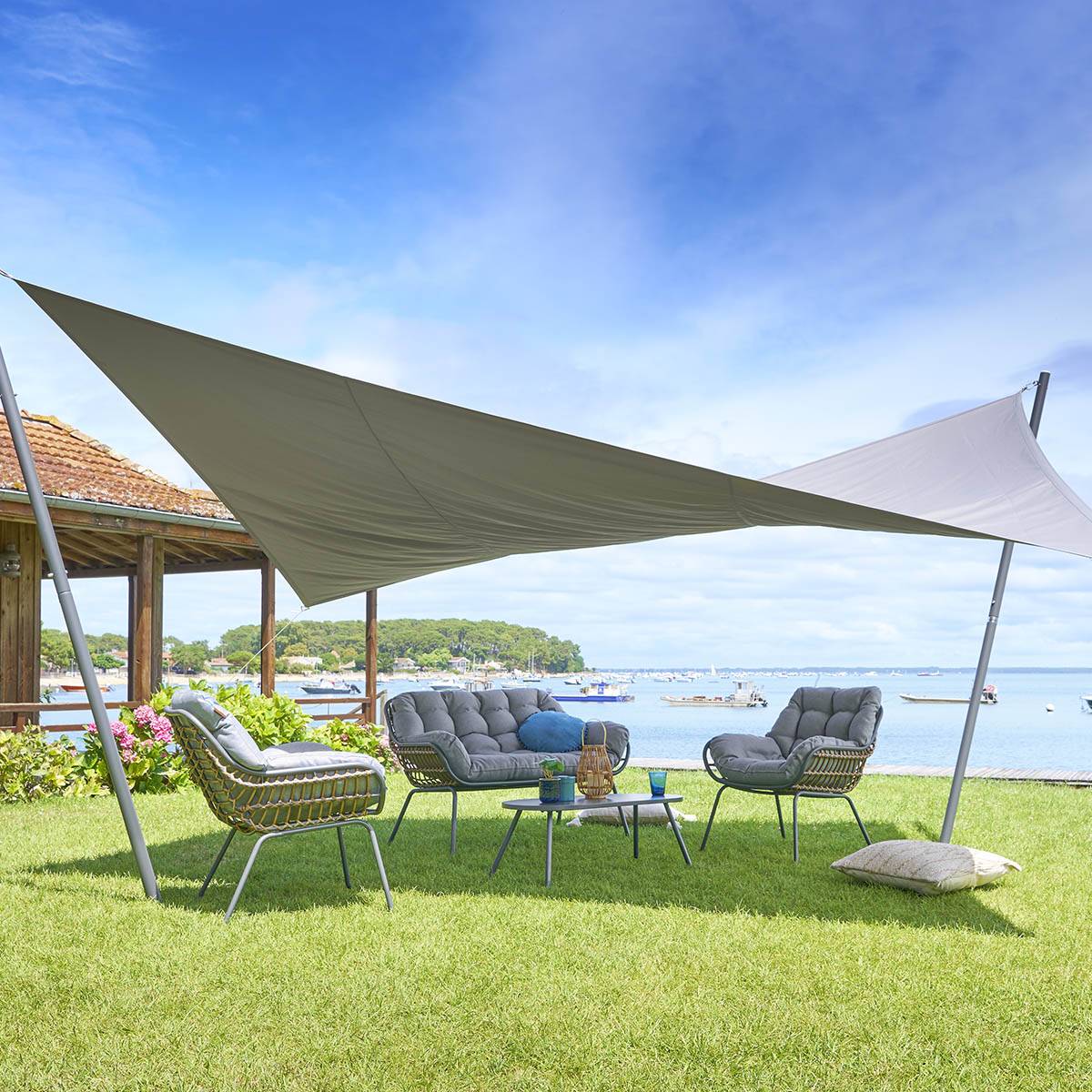 Hesperide - Voile d'ombrage rectangulaire "Shae" noisette 4x3m en polyester Hespéride - Imagen 1