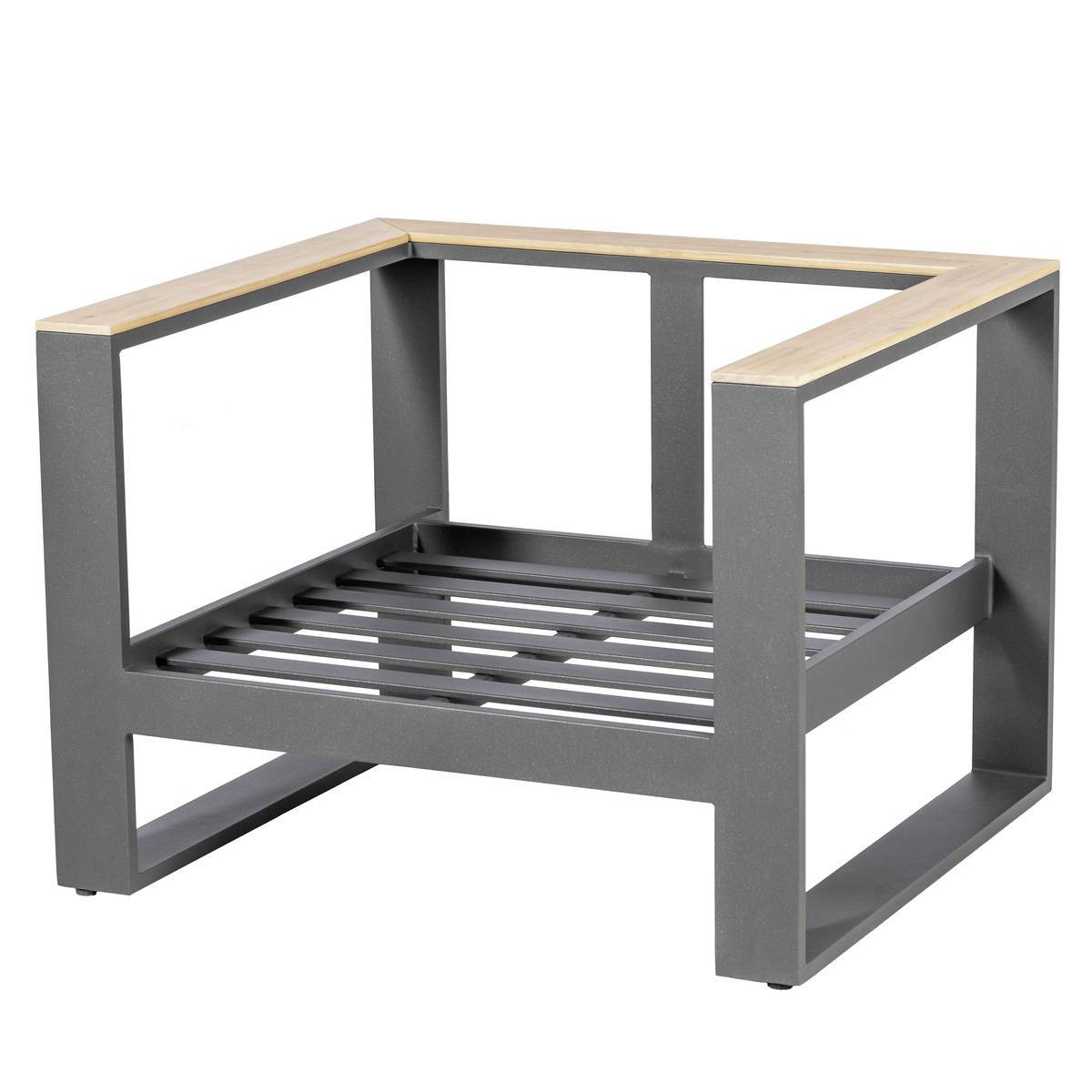 Hesperide - Fauteuil de salon de jardin "Emperia" en aluminium traité époxy et acacia Hespéride - Imagen 3