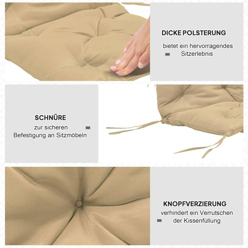 PANGIVO - Coussin d’assise en polyester, kaki, 98 x 50 x 8 cm - PANGIVO - Image 6