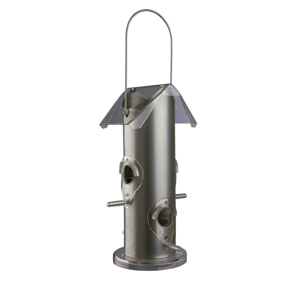 animallparadise - Mangeoire  colonne extérieure 800 ml et 25 cm grise pour oiseaux - Imagen 1