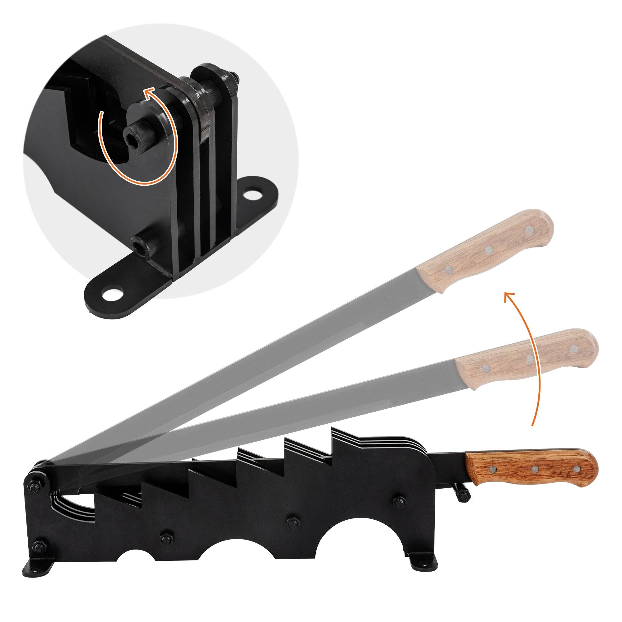 Ecd-Germany - Couteau à copeaux fendeur de bûches fendeuse à main bois noir avec poignée - Imagen 5